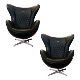 Kit 2 Poltronas Decorativas Egg Chair AMG One Cinza/Preto - Gran Belo - 1