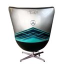 Ver imagem 2 de Kit 2 Poltronas Decorativas Egg Chair AMG One Cinza/Preto - Gran Belo