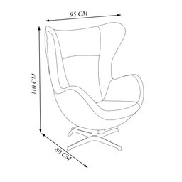 Kit 2 Poltronas Decorativas Egg Chair AMG One Cinza/Preto - Gran Belo - 3