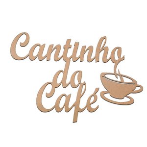 Placa Decorativa Cantinho do Café Mdf Natural