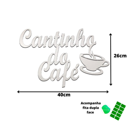 Placa Decorativa Cantinho do Café Mdf Natural - 3