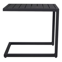Mesa de Canto Lateral Bella Ripada em Aluminio Preto - 1