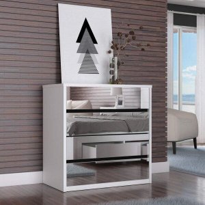 Cômoda 4 Gavetas com Espelho