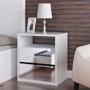 Ver imagem 1 de Mesa de Cabeceira Espelhado 2 Gavetas 807E Branco