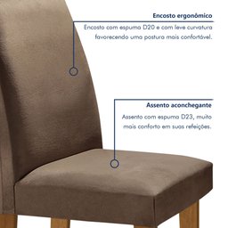 Conjunto Sala de Jantar Mesa Tampo de Vidro 6 Cadeiras Espanha Yescasa - 6