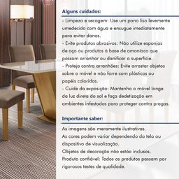 Conjunto Sala de Jantar Mesa Tampo de Vidro 6 Cadeiras Espanha Yescasa - 13