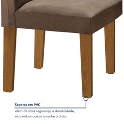 Conjunto Sala de Jantar Mesa Tampo de Vidro 6 Cadeiras Espanha Yescasa - 7