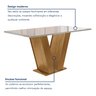 Conjunto Sala de Jantar Mesa Tampo de Vidro 6 Cadeiras Espanha Yescasa - 3