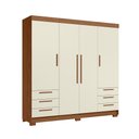 Ver imagem 4 de Guarda Roupa Roupeiro Casal 4 Portas 6 Gavetas Irati 4.6 Jatoba Areia Santos Andirá