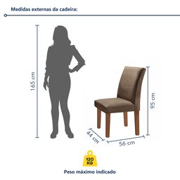 Conjunto Sala de Jantar Mesa Tampo de Vidro 6 Cadeiras Espanha Yescasa - 11