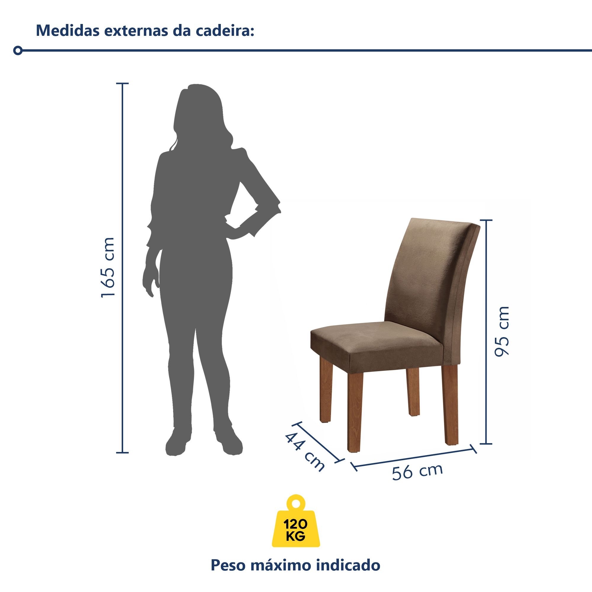 Conjunto Sala de Jantar Mesa Tampo de Vidro 6 Cadeiras Espanha Yescasa - 10