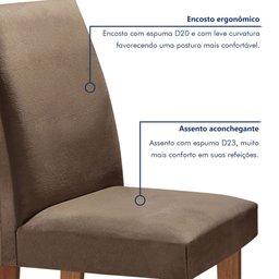 Conjunto Sala de Jantar Mesa Tampo de Vidro 6 Cadeiras Espanha Yescasa - 7