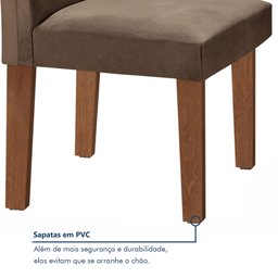 Conjunto Sala de Jantar Mesa Tampo de Vidro 6 Cadeiras Espanha Yescasa - 8