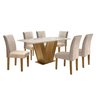 Conjunto Sala de Jantar Mesa Tampo de Vidro 6 Cadeiras Espanha Yescasa - 14