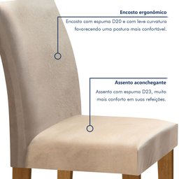 Conjunto Sala de Jantar Mesa Tampo de Vidro 6 Cadeiras Espanha Yescasa - 6