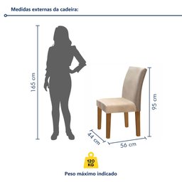 Conjunto Sala de Jantar Mesa Tampo de Vidro 6 Cadeiras Espanha Yescasa - 10