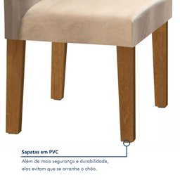 Conjunto Sala de Jantar Mesa Tampo de Vidro 6 Cadeiras Espanha Yescasa - 7