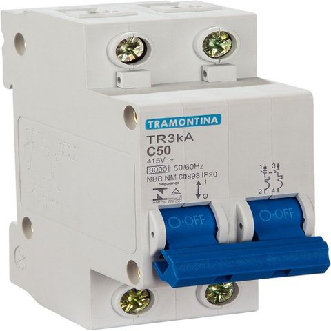 Disjuntor 2p 50a Curva C Tramontina