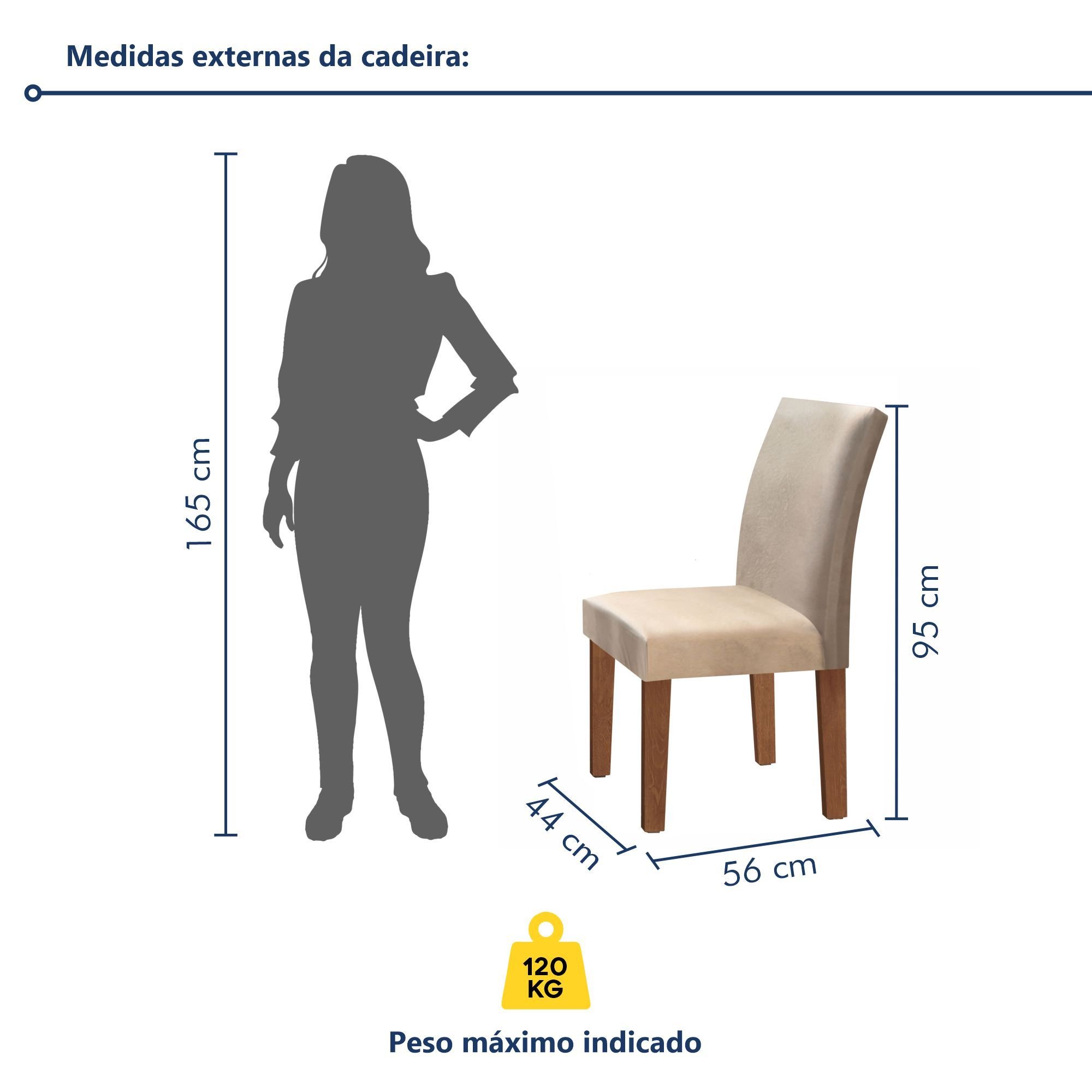 Conjunto Sala de Jantar Mesa Tampo de Vidro 6 Cadeiras Espanha Yescasa - 10