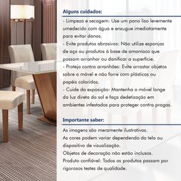 Conjunto Sala de Jantar Mesa Tampo de Vidro 6 Cadeiras Espanha Yescasa - 13