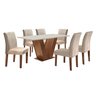 Conjunto Sala de Jantar Mesa Tampo de Vidro 6 Cadeiras Espanha Yescasa - 14