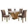 Conjunto Sala de Jantar Mesa Tampo de Vidro 4 Cadeiras Espanha Yescasa - 14