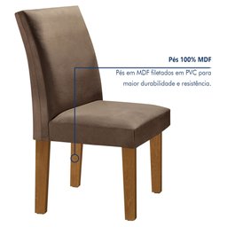 Conjunto Sala de Jantar Mesa Tampo de Vidro 4 Cadeiras Espanha Yescasa - 5