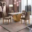 Ver imagem 1 de Conjunto Sala de Jantar Mesa Tampo de Vidro 4 Cadeiras Espanha Yescasa