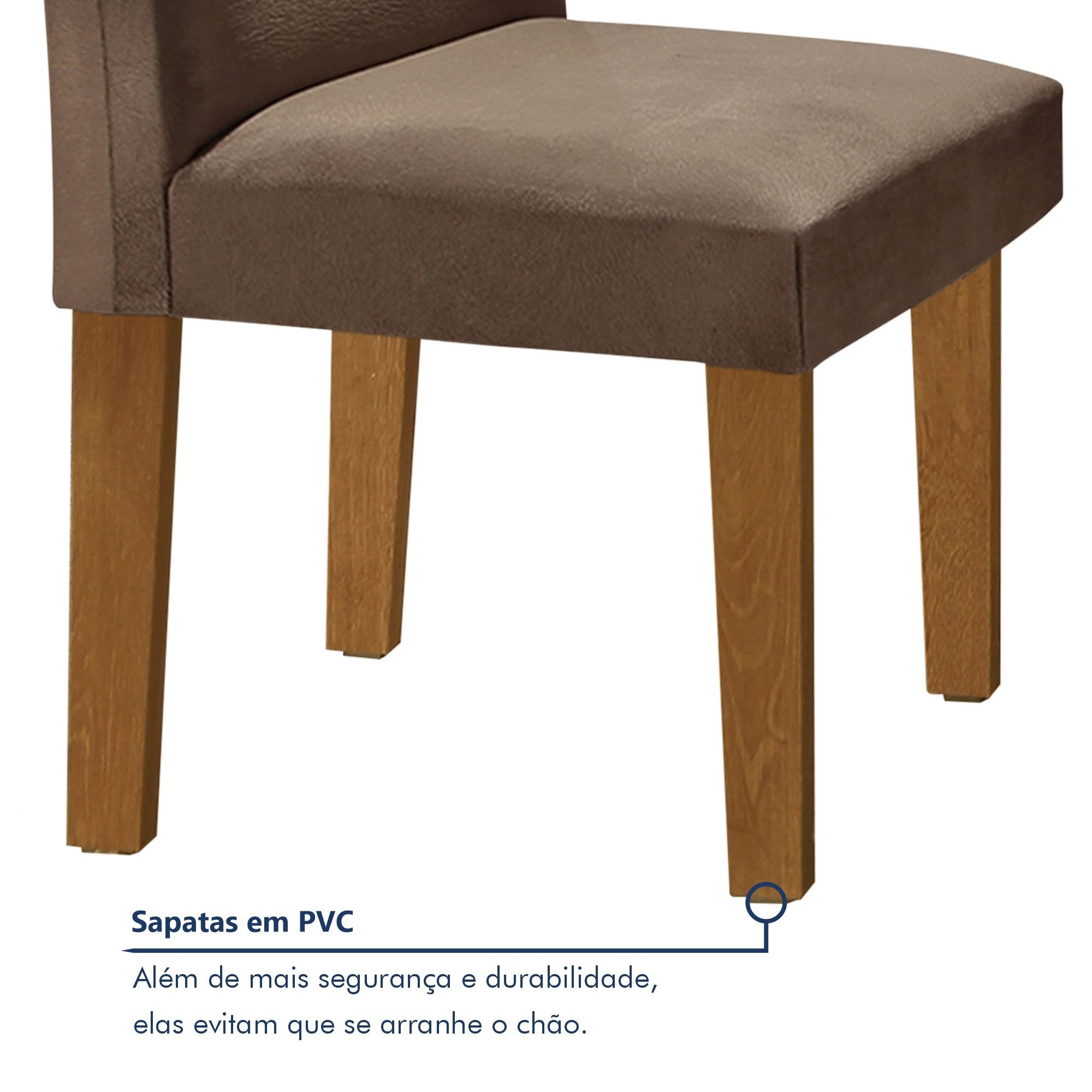 Conjunto Sala de Jantar Mesa Tampo de Vidro 4 Cadeiras Espanha Yescasa - 7