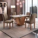 Ver imagem 1 de Conjunto Sala de Jantar Mesa Tampo de Vidro 4 Cadeiras Espanha Yescasa