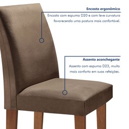 Conjunto Sala de Jantar Mesa Tampo de Vidro 4 Cadeiras Espanha Yescasa - 6