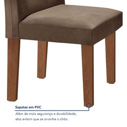 Conjunto Sala de Jantar Mesa Tampo de Vidro 4 Cadeiras Espanha Yescasa - 7