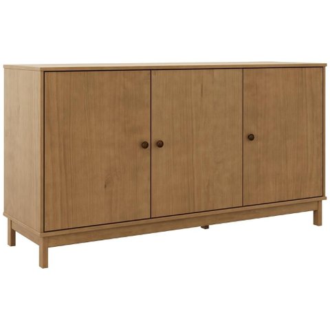 Buffet Aparador 160cm 3 Portas Madeira Maciça Vitalis Freijó F07 - Mpozenato
