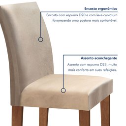 Conjunto Sala de Jantar Mesa Tampo de Vidro 4 Cadeiras Espanha Yescasa - 6 Conjunto Sala de Jantar Mesa Tampo de Vidro 4 Cadeiras Espanha Yescasa - 6