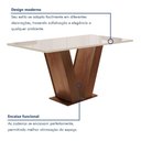 Ver imagem 4 de Conjunto Sala de Jantar Mesa Tampo de Vidro 4 Cadeiras Espanha Yescasa