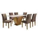 Ver imagem 3 de Conjunto Sala de Jantar Mesa Tampo MDF 6 Cadeiras Espanha Yescasa