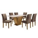 Ver imagem 2 de Conjunto Sala de Jantar Mesa Tampo MDF 6 Cadeiras Espanha Yescasa