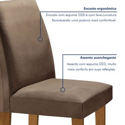 Conjunto Sala de Jantar Mesa Tampo Mdf 6 Cadeiras Espanha Yescasa - 6 Conjunto Sala de Jantar Mesa Tampo Mdf 6 Cadeiras Espanha Yescasa - 6