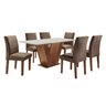 Conjunto Sala de Jantar Mesa Tampo Mdf 6 Cadeiras Espanha Yescasa - 14