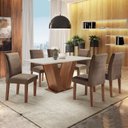 Ver imagem 1 de Conjunto Sala de Jantar Mesa Tampo MDF 6 Cadeiras Espanha Yescasa