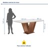 Conjunto Sala de Jantar Mesa Tampo Mdf 6 Cadeiras Espanha Yescasa - 9