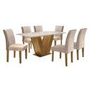 Ver imagem 3 de Conjunto Mesa de Jantar Tampo MDF 6 Cadeiras Espanha Yescasa