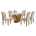 Ver imagem 2 de Conjunto Sala de Jantar Mesa Tampo MDF 6 Cadeiras Espanha Yescasa