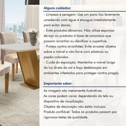 Conjunto Sala de Jantar Mesa Tampo MDF 6 Cadeiras Espanha Yescasa - 13