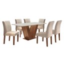Ver imagem 2 de Conjunto Sala de Jantar Mesa Tampo MDF 6 Cadeiras Espanha Yescasa