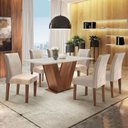 Ver imagem 1 de Conjunto Sala de Jantar Mesa Tampo MDF 6 Cadeiras Espanha Yescasa