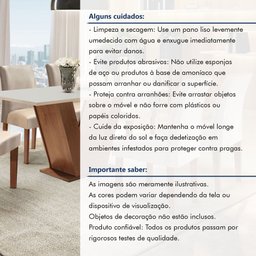 Conjunto Sala de Jantar Mesa Tampo Mdf 6 Cadeiras Espanha Yescasa - 14