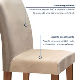 Conjunto Sala de Jantar Mesa Tampo Mdf 6 Cadeiras Espanha Yescasa - 7