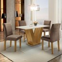 Ver imagem 1 de Conjunto Sala de Jantar Mesa Tampo MDF 4 Cadeiras Espanha Espresso Móveis