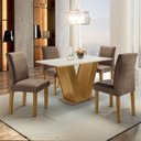 Ver imagem 1 de Conjunto Sala de Jantar Mesa Tampo MDF 4 Cadeiras Espanha Espresso Móveis